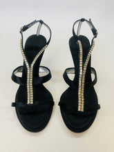 Load image into Gallery viewer, Giuseppe Zanotti Black Crystal Taz 90 Sandal Size 37