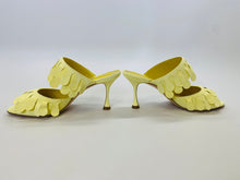 Load image into Gallery viewer, Manolo Blahnik Yellow Kelna Fringe Sandal Size 38