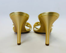 Load image into Gallery viewer, Giuseppe Zanotti Gold Crystal Sandal Size 39