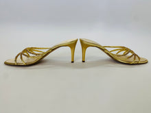 Load image into Gallery viewer, Giuseppe Zanotti Gold Crystal Sandal Size 39