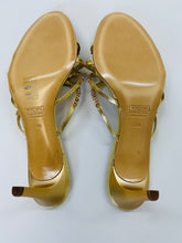 Load image into Gallery viewer, Giuseppe Zanotti Gold Crystal Sandal Size 39