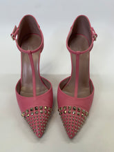 Load image into Gallery viewer, Gucci Pink Studded T Strap Pumps Size 38
