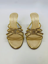 Load image into Gallery viewer, Giuseppe Zanotti Gold Crystal Sandal Size 39