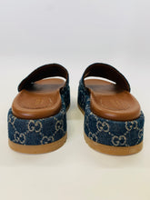 Load image into Gallery viewer, Gucci Denim GG Slide Sandals Size 38 1/2