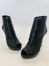 Load image into Gallery viewer, Prada Black Peep Toe Platform Boots Size 40