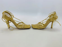 Load image into Gallery viewer, Bottega Veneta Gold Lace Up Sandal Size 39
