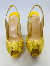 Load image into Gallery viewer, Christian Louboutin Yellow Jenny 150mm Platform Slingbacks Size 37 1/2