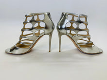 Load image into Gallery viewer, Jimmy Choo Silver Ren 100 Sandals Size 37 1/2