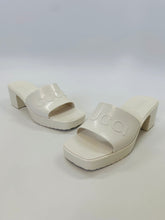 Load image into Gallery viewer, Gucci White Rubber Logo Slide Sandal Size 35