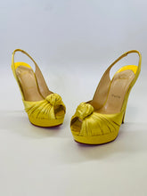 Load image into Gallery viewer, Christian Louboutin Yellow Jenny 150mm Platform Slingbacks Size 37 1/2