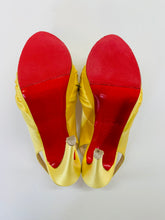 Load image into Gallery viewer, Christian Louboutin Yellow Jenny 150mm Platform Slingbacks Size 37 1/2