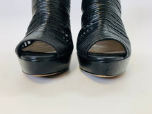 Load image into Gallery viewer, Prada Black Peep Toe Platform Boots Size 40
