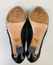 Load image into Gallery viewer, Prada Black Peep Toe Platform Boots Size 40