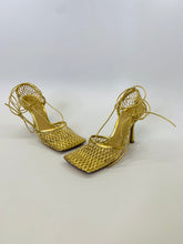 Load image into Gallery viewer, Bottega Veneta Gold Lace Up Sandal Size 39