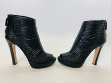 Load image into Gallery viewer, Prada Black Peep Toe Platform Boots Size 40