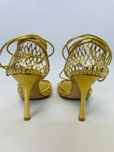 Load image into Gallery viewer, Bottega Veneta Gold Lace Up Sandal Size 39