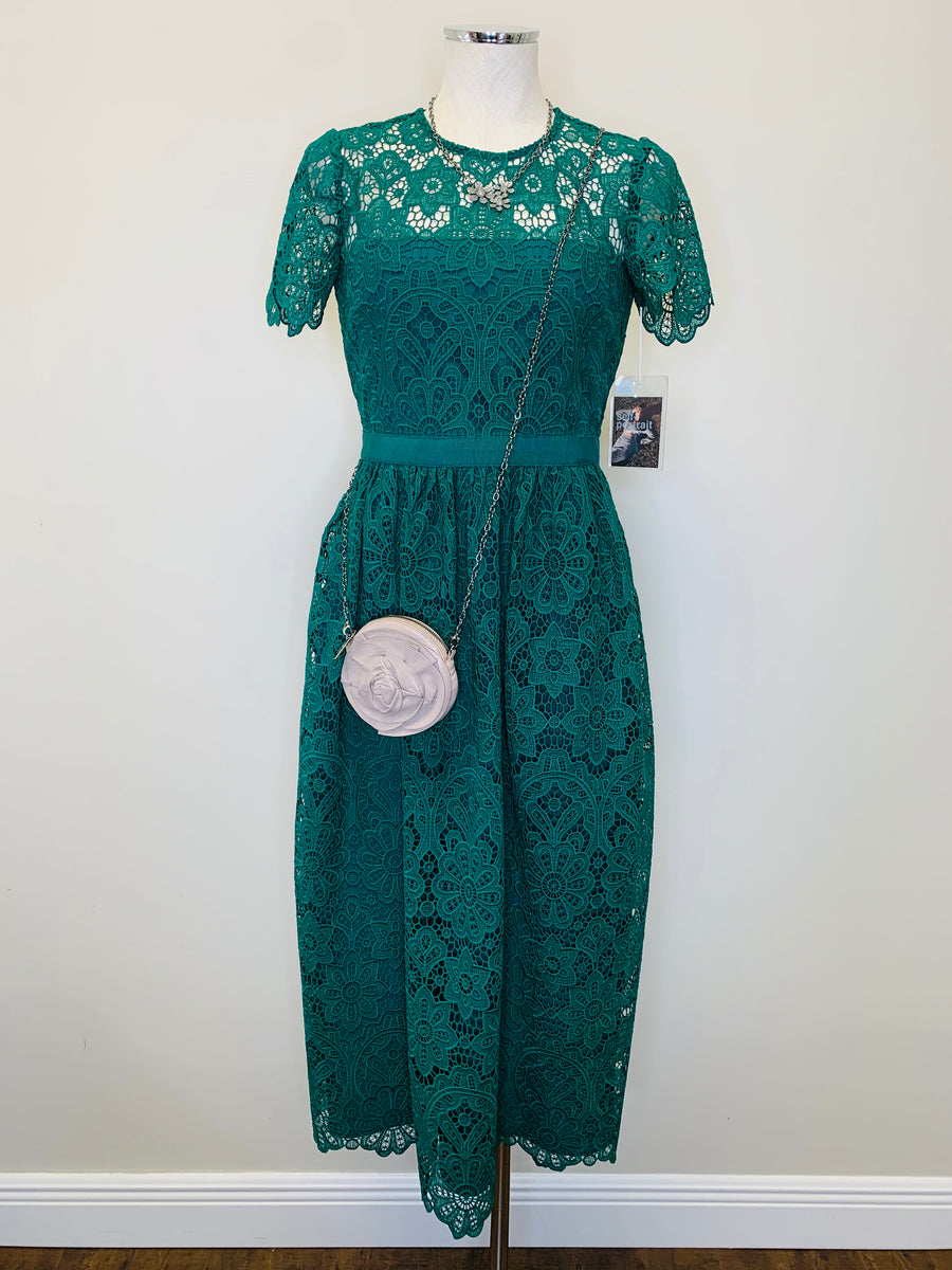 Self Portrait Green Guipure Midi Dress Sizes 4, 8 and 12 – JDEX Styles