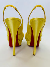Load image into Gallery viewer, Christian Louboutin Yellow Jenny 150mm Platform Slingbacks Size 37 1/2