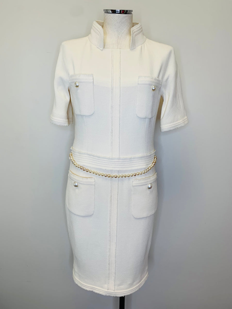 CHANEL Pearl Belt Dress Size 38 – JDEX Styles