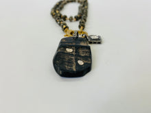 Load image into Gallery viewer, Rainey Elizabeth Pyrite, Diamond, Sterling Silver and Gold Vermeil Charm Necklace
