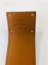 Load image into Gallery viewer, Hermès Bleu Izmir Shiny Alligator Kelly Dog Bracelet Size Small