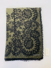 Load image into Gallery viewer, Valentino Garavani Large Green and Black Lace Print Shawl