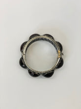 Load image into Gallery viewer, Rainey Elizabeth Wide Pave Diamond and Garnet Bangle Bracelet