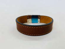 Load image into Gallery viewer, Valentino Garavani Brown Leather Rockstud Bracelet Size Large