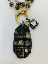 Load image into Gallery viewer, Rainey Elizabeth Pyrite, Diamond, Sterling Silver and Gold Vermeil Charm Necklace