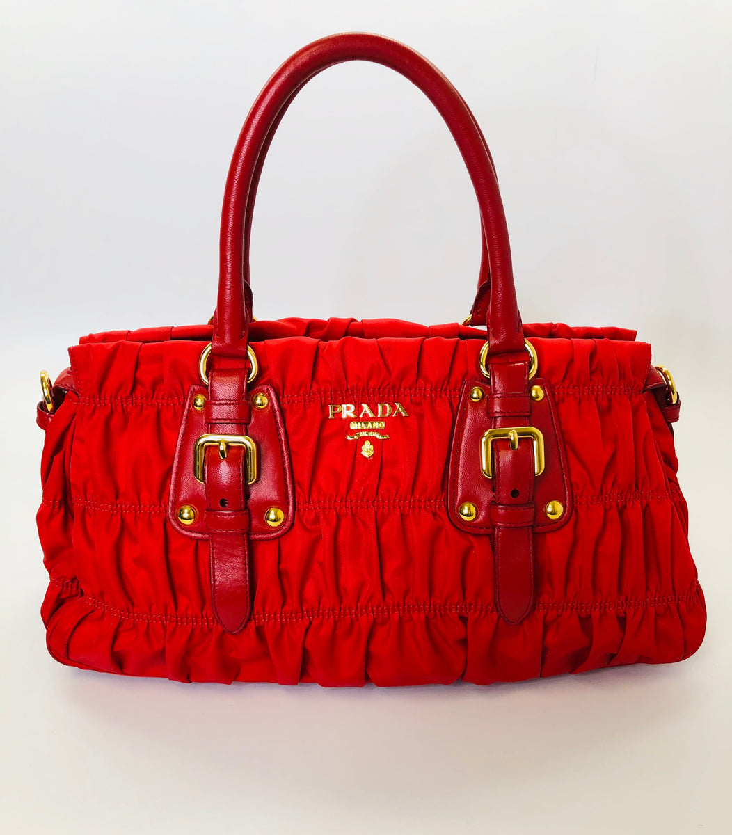 Prada Red Small Gaufre Tote Bag – JDEX Styles