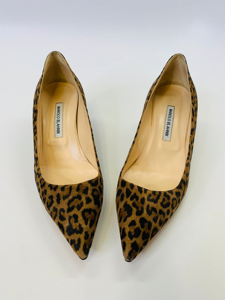 Manolo blahnik best sale leopard print shoes