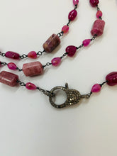 Load image into Gallery viewer, Rainey Elizabeth Ruby, Pink Tourmaline and Diamond Necklace