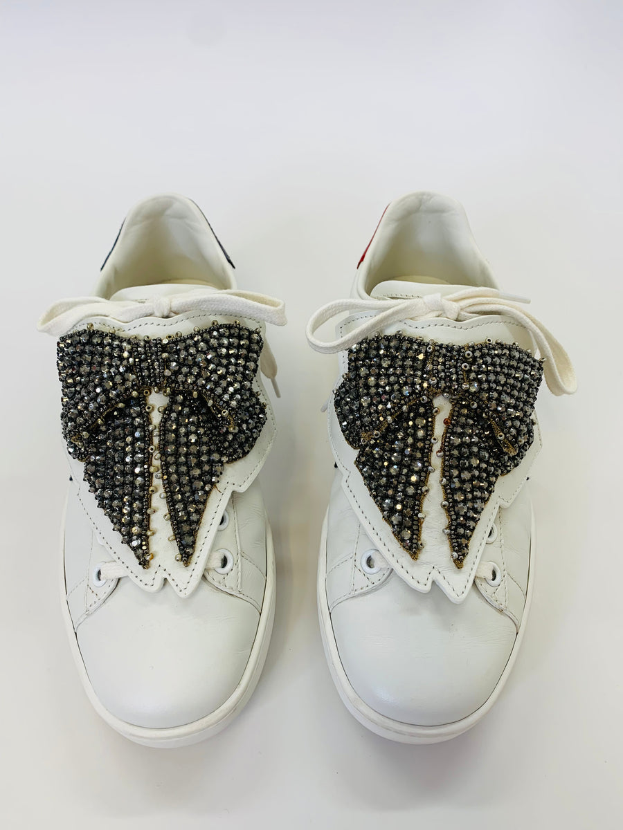 Gucci sneakers with crystal bow Clearance