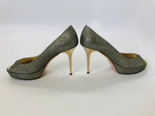 Load image into Gallery viewer, Jimmy Choo Gold Peep Toe Pumps Size 38
