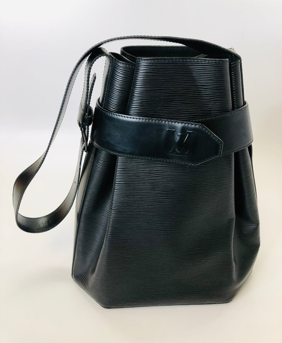 Lot - Louis Vuitton Black Epi Leather Sac D'Epaule PM Shoulder Bag