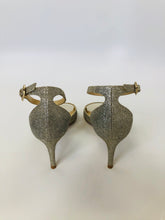 Load image into Gallery viewer, Jimmy Choo Gold Glitter Sandals Size 36
