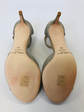 Load image into Gallery viewer, Jimmy Choo Gold Glitter Sandals Size 36