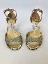 Load image into Gallery viewer, Jimmy Choo Gold Glitter Sandals Size 36