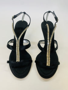 Giuseppe Zanotti Black Crystal Taz 90 Sandal Size 37