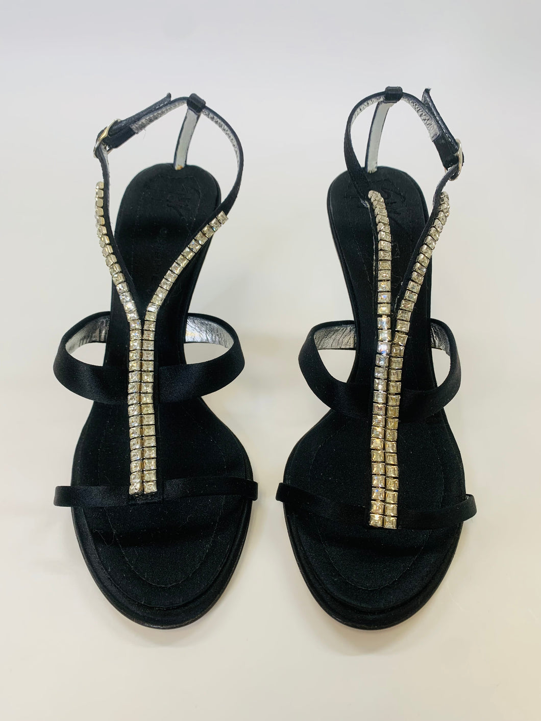 Giuseppe Zanotti Black Crystal Taz 90 Sandal Size 37