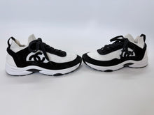 Load image into Gallery viewer, CHANEL Black and White CC Sneakers Size 37