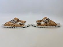 Load image into Gallery viewer, Roger Vivier Slidy Viv Raffia and Crystal Mule Size 39
