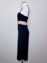 Load image into Gallery viewer, Alexis Tale Black Dress With Gold Chains Size XS