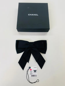 CHANEL Black CC Bow Brooch