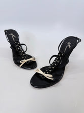 Load image into Gallery viewer, Giuseppe Zanotti Black Beaded Strappy Sandals Size 41