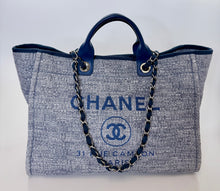 Load image into Gallery viewer, CHANEL Blue Large Deauville Shopping Tote Bag
