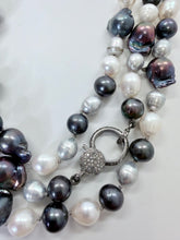 Load image into Gallery viewer, Rainey Elizabeth Extra Long Multicolor Pearl and Pave Diamond Necklace
