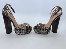 Load image into Gallery viewer, Aquazzura Chocolate Cozumel Plateau 140 Sandals Size 36 1/2