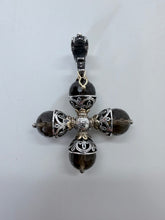 Load image into Gallery viewer, Konstantino Silver, Gold and Topaz Cross Pendant