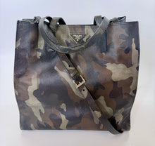 Load image into Gallery viewer, Prada Mimetico Camouflage Saffiano Soft Tote Bag With Strap